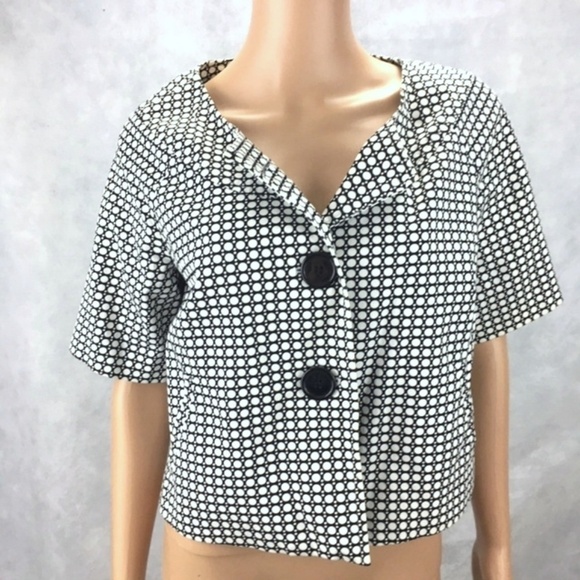 AGB B&W POLKA DOT HALF SLEEVE JACKET SZ 6!!!!!!!!! - Picture 2 of 6